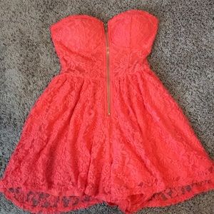 Pink strapless dress